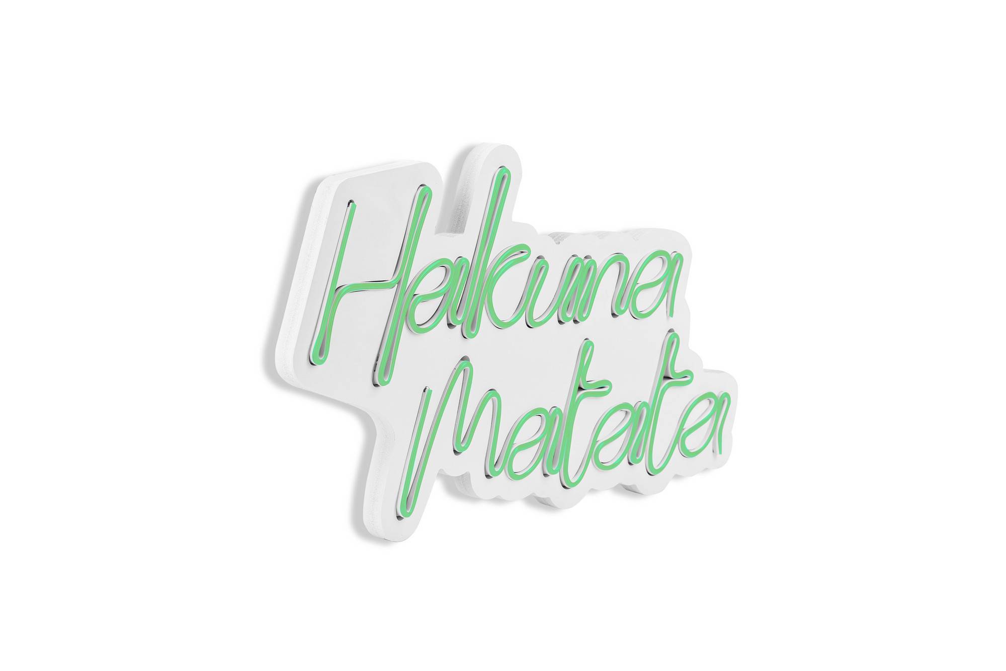 Schriftzug Lucendi L47xH29cm "Hajuna Matata" Neongrün
