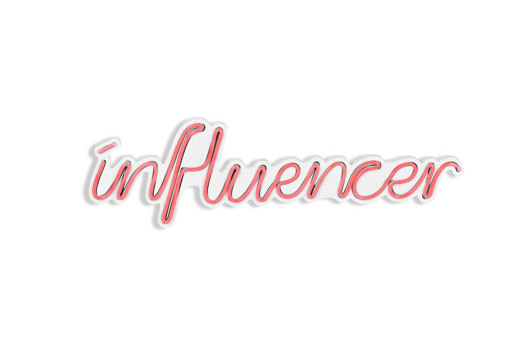 Schriftzug Lucendi L50xH15cm "Influencer" Neon Pink