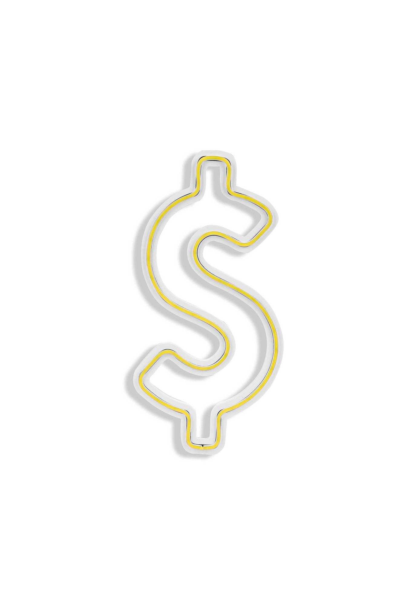 Luz LED de decoración Símbolo del dólar Lucendi 15,5 x 31,5 cm Neón plástico flexible PVC Amarillo