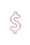Luz LED decoración Dólar Lucendi símbolo 15,5 x 31,5 cm Neón plástico flexible PVC Rosa