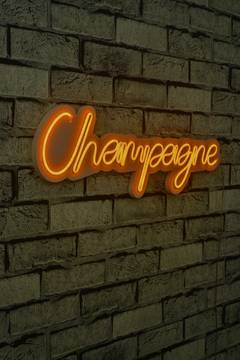 Wandschriftzug Lucendi L60xH19cm "Champagner" Neongelb