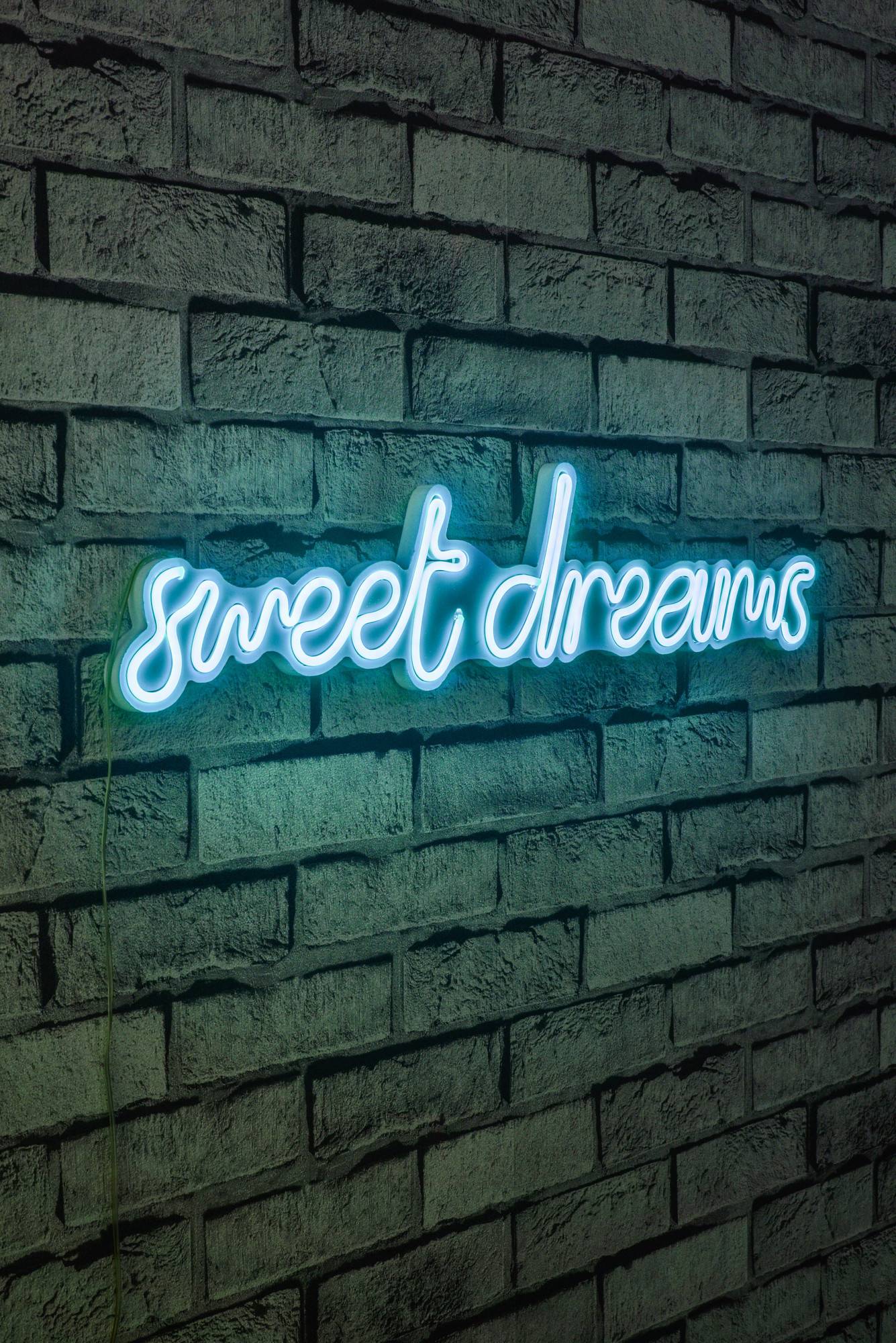 Scritta da parete Lucendi L65.5xH14.5cm Sweet Dreams Blu Neon
