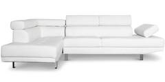 Canapé d'angle avec têtières relevables Alfa Blanc