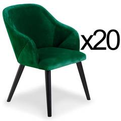 Set van 20 Liberto groen fluwelen fauteuils