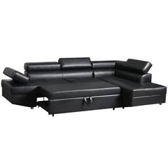 Canapé d'angle convertible Lido Noir