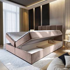 Boxspring bed met matras en matrastopper inbegrepen Prata 160x220cm Velvet Taupe