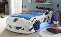 Acura Racing Car Crib 90x190cm Blanco con LED