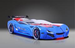 Cuna de coche de carreras Aventador 90x190cm Azul y LED