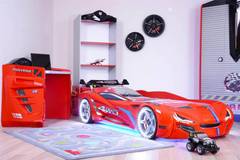 Cuna de coche de carreras Aventador 90x190cm Rojo y LED
