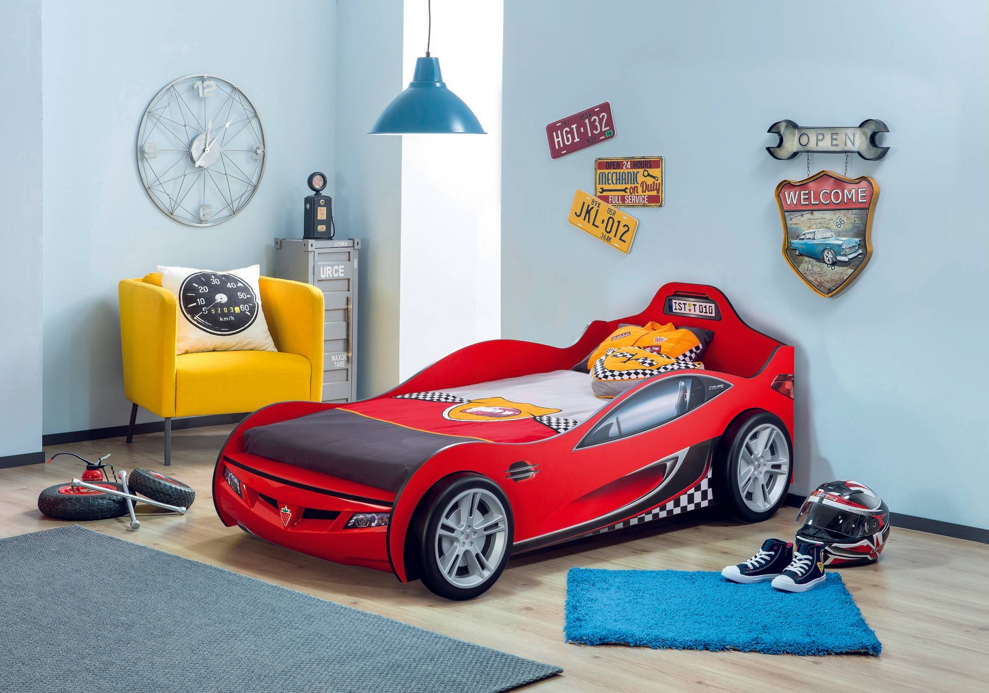 Lit voiture rouge design pour enfant