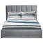 Doppelbett Luftani mit aufklappbarem Bettkasten 160x200cm Velours Silber