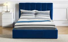 Luftani cama doble con somier 160x200cm Terciopelo Azul