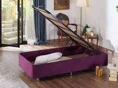 Einzelbett mit Stauraum Jaxon 90x190cm Stoff Violett