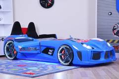 Lit voiture de course interactif MNV3 bleu Panneau Bois ABS Multicolore
