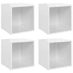 Set van 4 x 1 Poplix modulaire kubusplanken Wit Glans