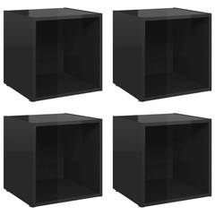 Set van 4 x 1 Poplix modulaire kubusplanken Zwart Glans