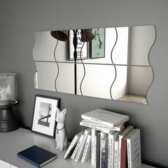 Lote de 8 espejos de pared Filou ondulados 20x20cm Cristal