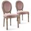 Set di 2 sedie Luigi XVI in legno patinato e velluto rosa