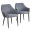 Set van 2 Louisa grijze en zwarte stoelen / fauteuils