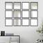 Set van 12 vierkante gekaderde spiegels in Certa blok 24x24cm Zwart