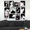 Surtido de 12 cuadros de temática pop-art Aranea 20 x 15 cm MDF Negro Blanco
