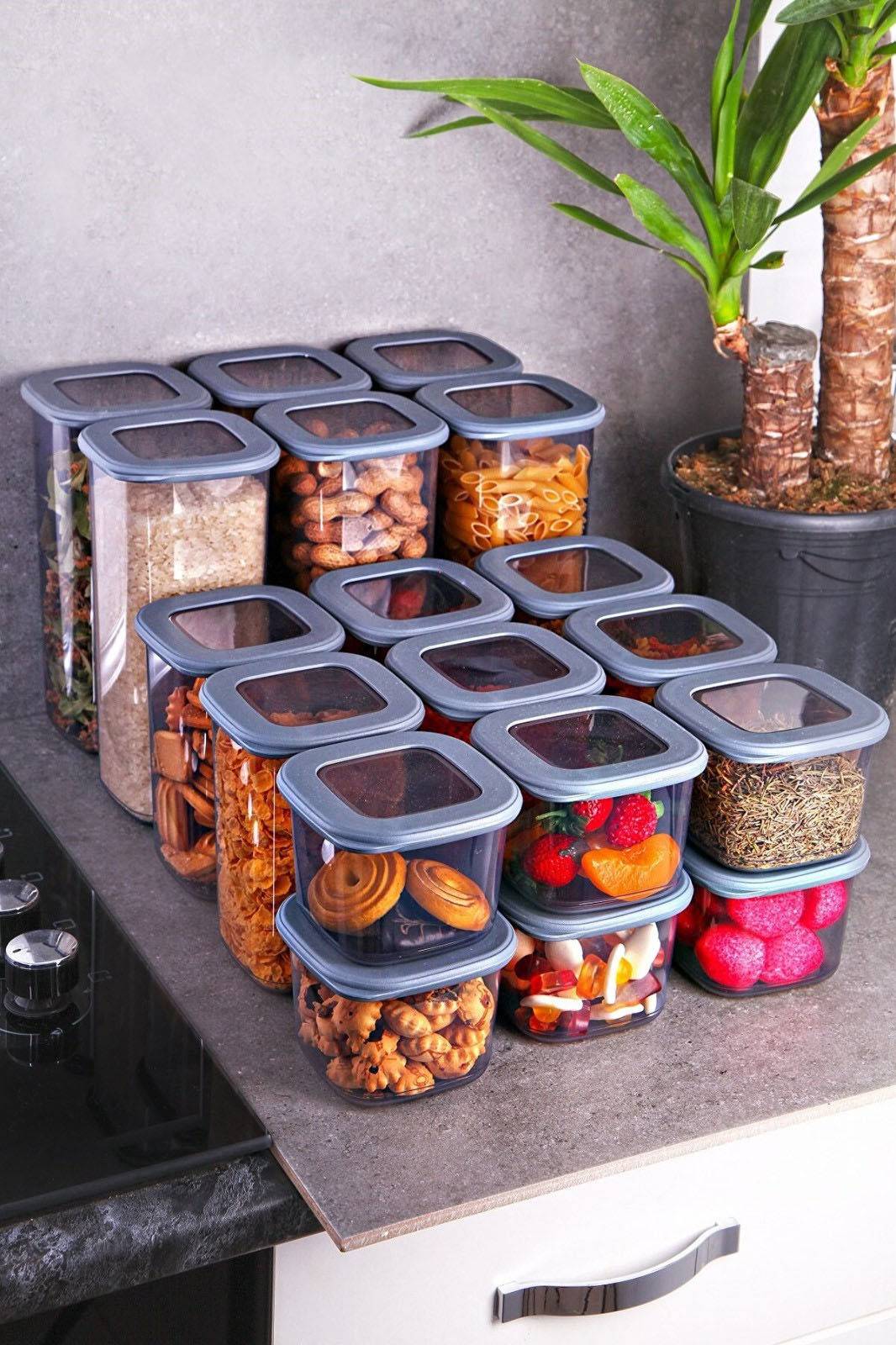 Lot de 12 pots d'épices couvercle avec cuillère Lionash H8cm Verre  Transparent