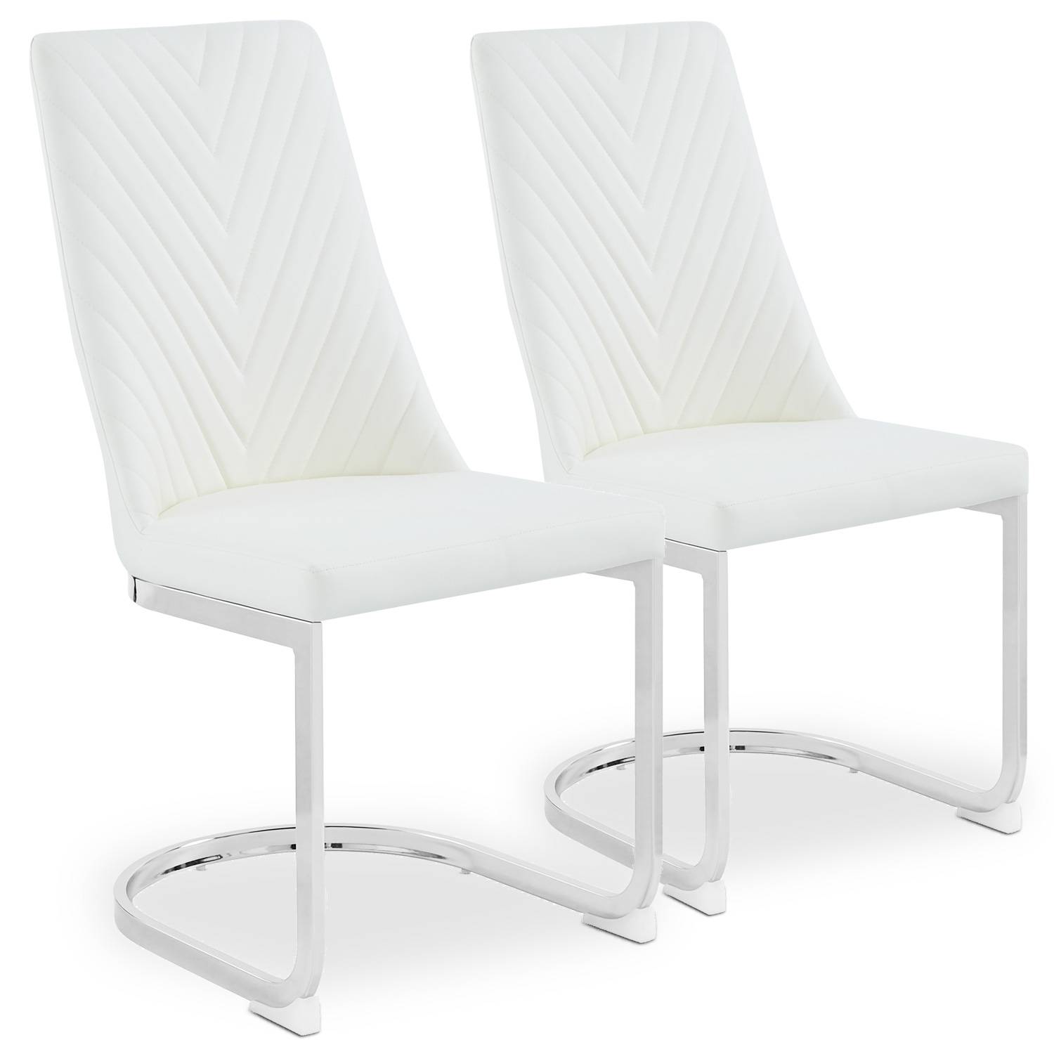 Set van 2 Mistigri stoelen in wit kunstleer