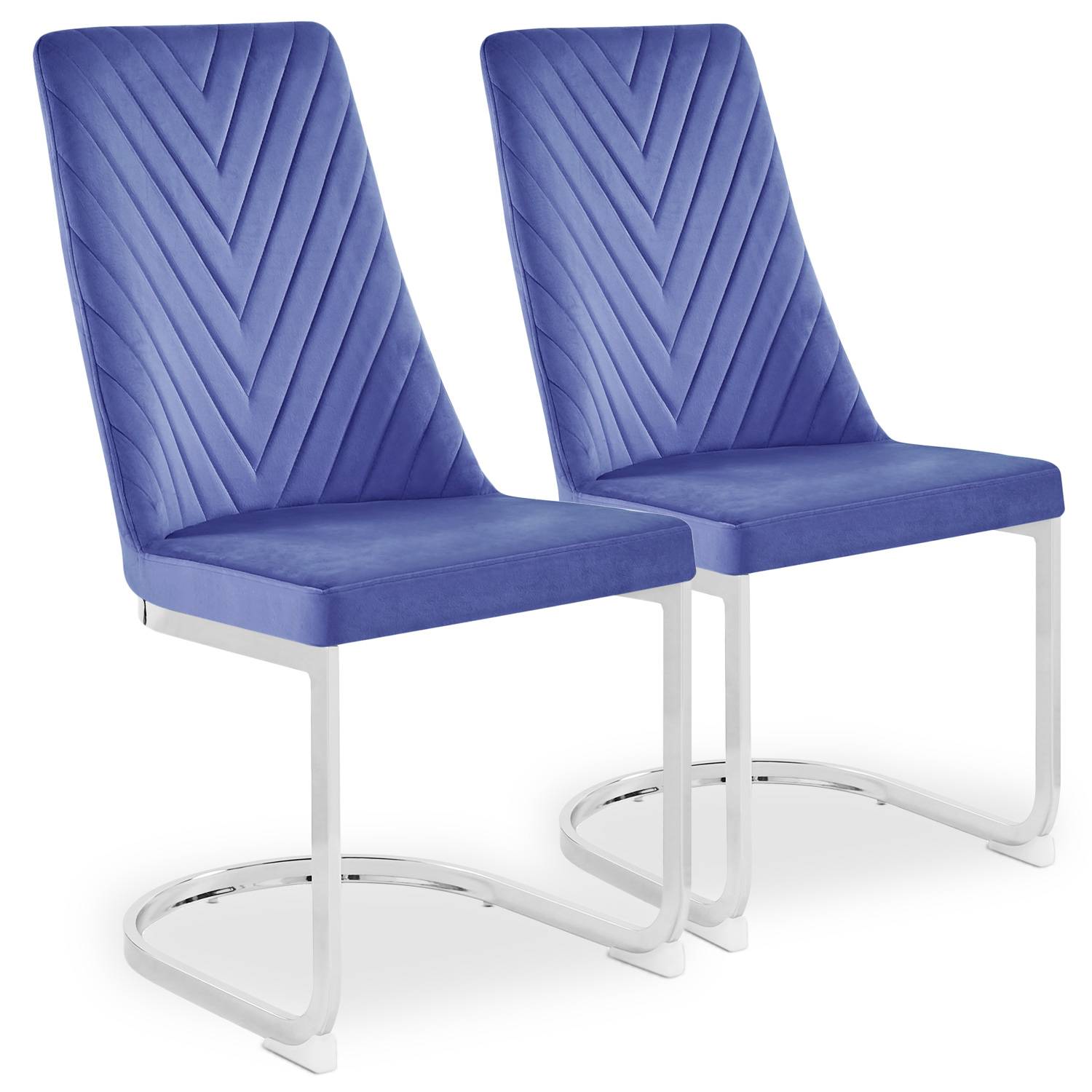 Set di 2 sedie Mistigri in velluto blu