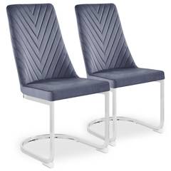 Juego de 2 sillas de diseño Mistigri Velvet Grey