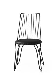Juego de 2 sillas con patas de metal negro y polipiel negra
