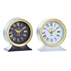 Lot de 2 horloges de table Trafalgar L12xH13cm Métal Noir et Blanc