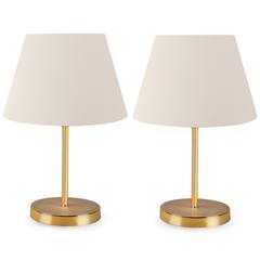 Set di 2 lampade da tavolo Accensa con paralume da 12 cm in metallo oro bianco argilla