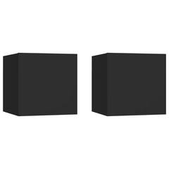 Set van 2 TV-standaards Andria 30,5cm Hout Zwart