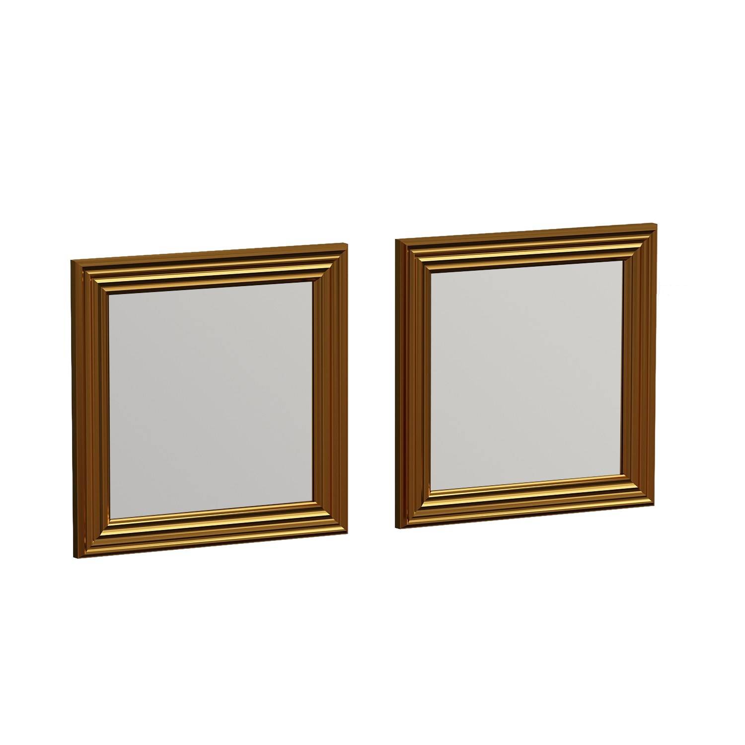 Set di 2 specchi da parete Kafka 40x40cm Legno Oro