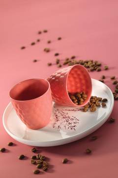 Lot de 2 mug Calix 100% Porcelaine Rosé