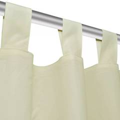 Set di 2 tende Seattle Tab 140x225cm satinate bianco crema