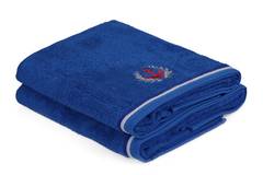 Set van 2 Anchora Handdoeken 70 x 140 cm Katoen Blauw