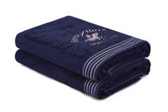 Lot de 2 serviettes de bain Sericeus 70x140cm Coton Bleu nuit