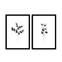 Set di 2 dipinti con cornice nera Pictor L74xH51cm Stampe botaniche di piante in bianco e nero