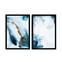 Lot de 2 tableaux encadrée en Noir Pictor L74xH51cm Motif Abstrait Blanc, Bleu et Or