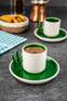 Set van 2 Indica koffie kop en schotels 110ml Keramisch Cactus patroon Wit en Groen