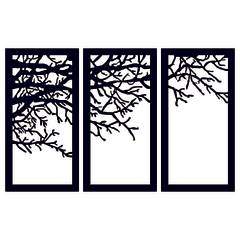 Wanddecoratie boombeugels lijst Chalybs 112 x 70 cm Metaal Zwart