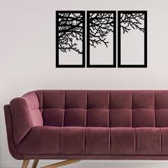 Wanddecoratie boombeugels lijst Chalybs 112 x 70 cm Metaal Zwart