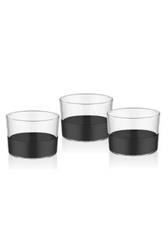 Set di 3 tazze da aperitivo Poculum Light and Shadow in vetro trasparente e nero 