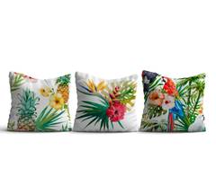Set di 3 cuscini Gerig 43x43cm motivo tropicale multicolore