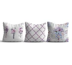 Set van 3 Hazel kussens 43x43cm Boho Pattern Fabric Purple