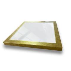 Juego de 3 espejos con marco de diamantes de Certa, de color plata y oro