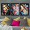 Lot de 3 tableaux encadrés Noir Eula L35xH45cm Motif Peinture visages de femmes Multicolores