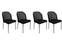 Set di 4 sedie Kymil in metallo nero e velluto grigio e nero