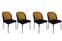 Set aus 4 Stühlen Kymil Metall Schwarz und Samt Gold und Schwarz